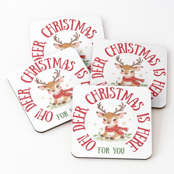 Item preview, Cute Reindeer Christmas Art – Oh Deer Christmas Is Here designed and sold by HANG ON STUDIO .