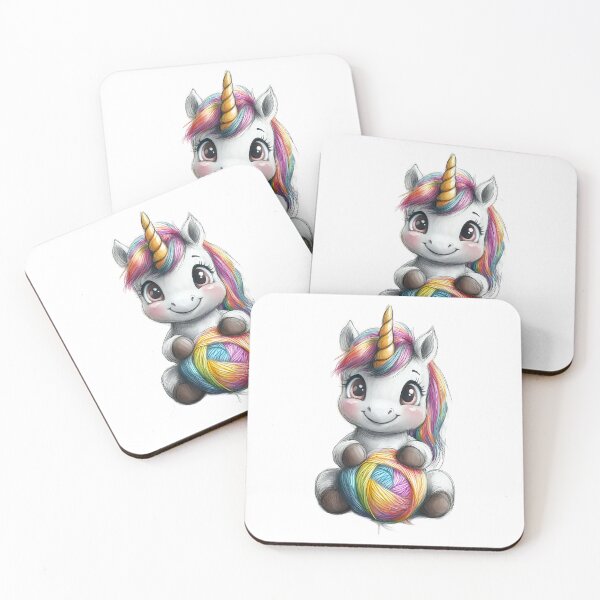 Item preview, Rainbow Yarn Playtime - Cute Baby Unicorn Illustration designed and sold by DanielY01.
