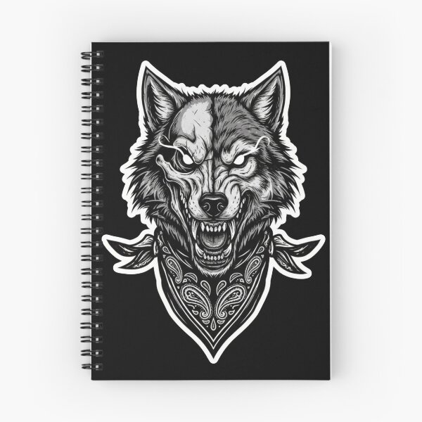 Item preview, Ferocious Wolf Skull Bandana – Dark Tattoo Style Sticker designed and sold by Ayarachi.