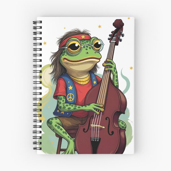 Item preview, Frog Musician Playing Cello Retro Style Peace Vibes Hair Sunglasses Stars  designed and sold by Rostislav Bouda.