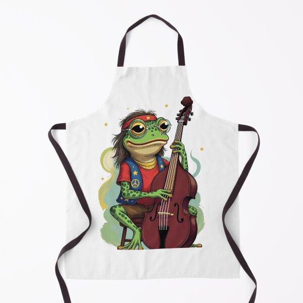 Item preview, Frog Musician Playing Cello Retro Style Peace Vibes Hair Sunglasses Stars designed and sold by Rostislav Bouda.