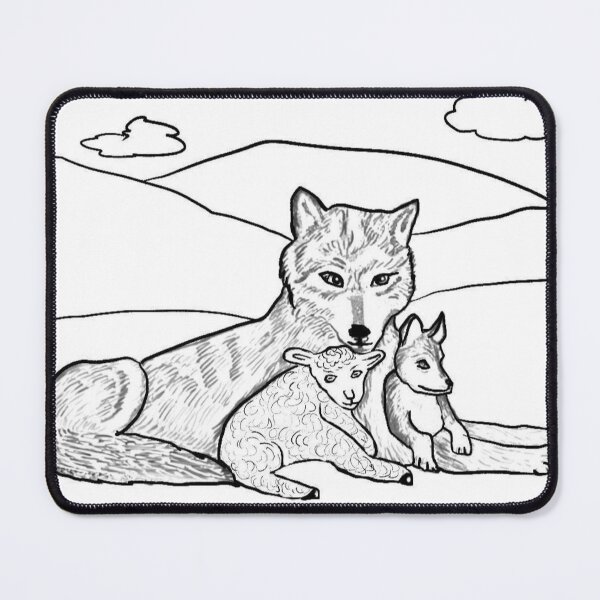 Item preview, Wolf, Wolf Cub And Lamb designed and sold by pinkyjainpan.