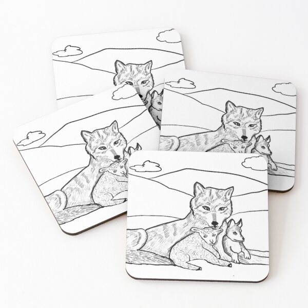 Item preview, Wolf, Wolf Cub And Lamb designed and sold by pinkyjainpan.