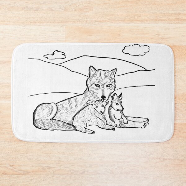 Item preview, Wolf, Wolf Cub And Lamb designed and sold by pinkyjainpan.