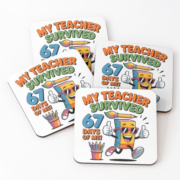 Item preview, Funny Teacher Gift – 67 Days of Me Cartoon Design designed and sold by SoftyDesigns.