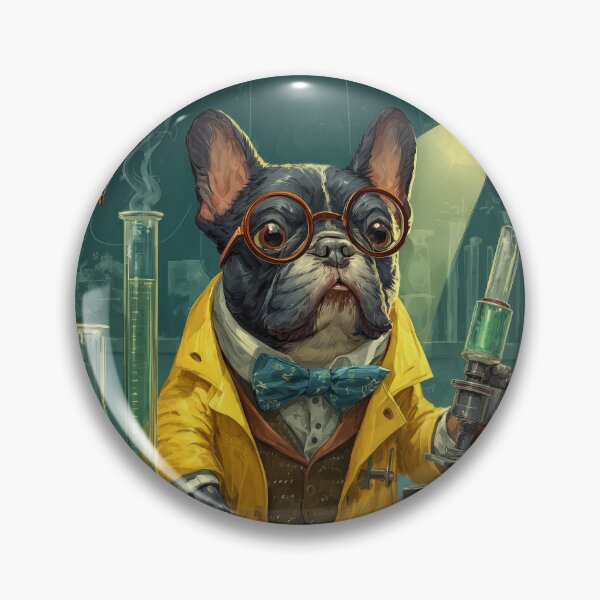 Item preview, Charming Scientist Bulldog Art designed and sold by Sepia Sparrow Studio.