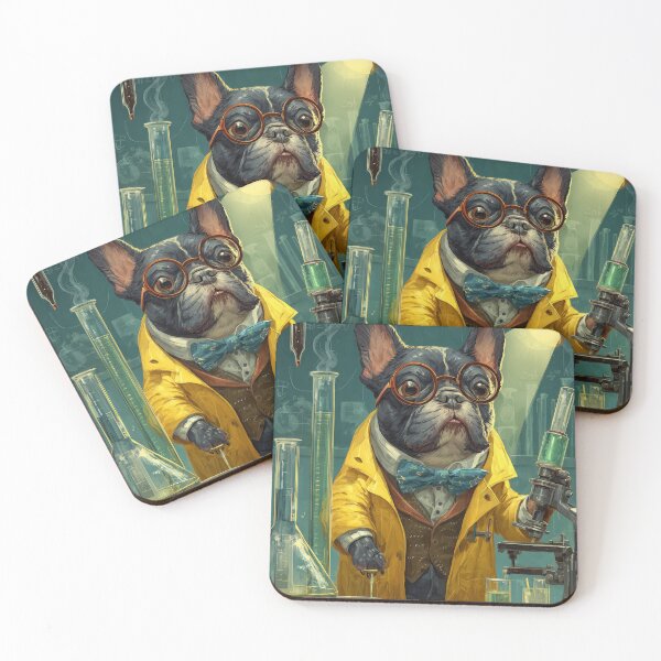 Item preview, Charming Scientist Bulldog Art designed and sold by Sepia Sparrow Studio.