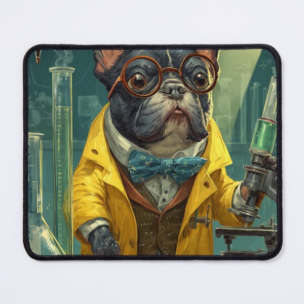 Item preview, Charming Scientist Bulldog Art designed and sold by Sepia Sparrow Studio.
