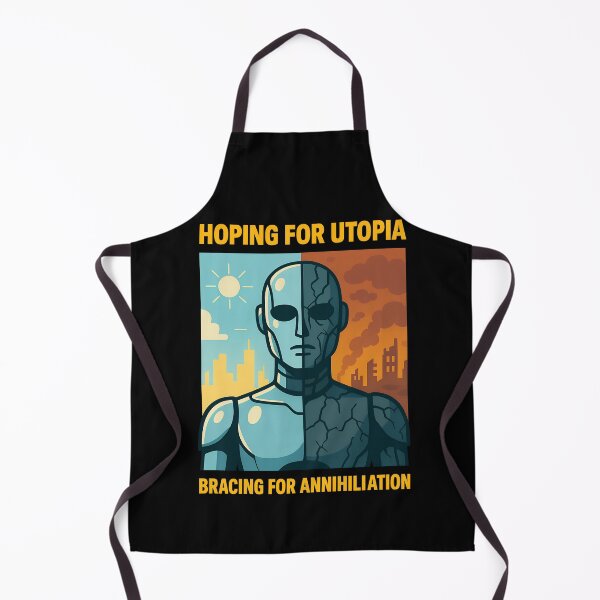 Item preview, Hoping for Utopia Bracing for Annihilation AI Future Design designed and sold by TeeTimeTreasure.