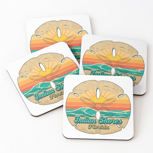 Item preview, Indian Shores Florida Sand Dollar Retro Sunset Beach Artwork designed and sold by Mandeville Photography.