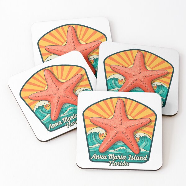 Item preview, Anna Maria Island Florida Starfish Retro Beach Sticker & Decor  designed and sold by Mandeville Photography.