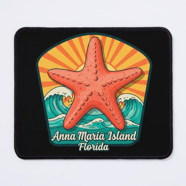 Item preview, Anna Maria Island Florida Starfish Retro Beach Sticker & Decor designed and sold by Mandeville Photography.