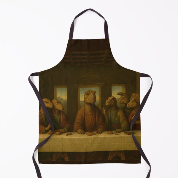 Item preview, Dinosaur Last Supper – Leonardo da Vinci Renaissance Parody Painting designed and sold by DiamondSkyShirt.