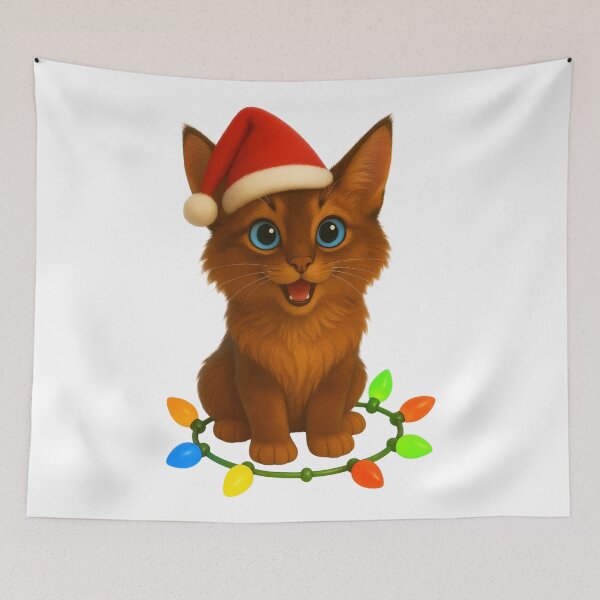 Item preview, Christmas Somali Cat designed and sold by Sillytoe.