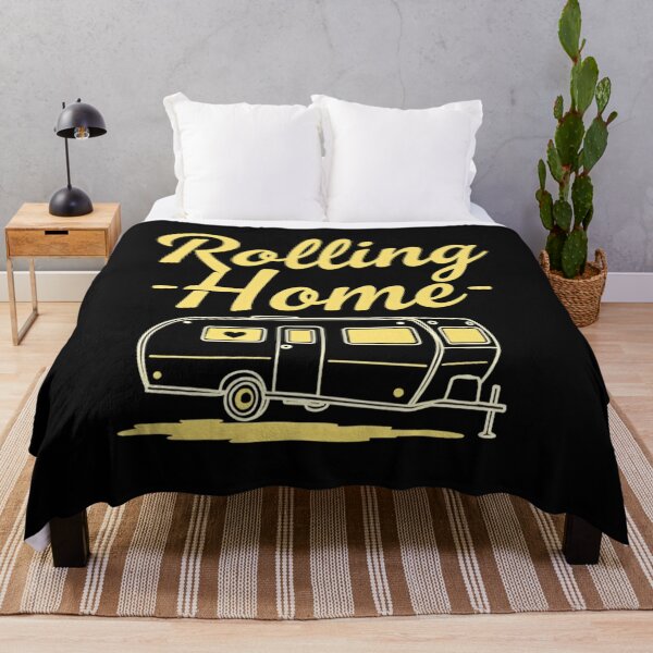 Item preview, "Rolling Home" Vintage Camper Van Life Road Trip Adventure Graphic designed and sold by rustyroofco.