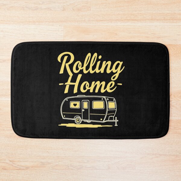 Item preview, "Rolling Home" Vintage Camper Van Life Road Trip Adventure Graphic designed and sold by rustyroofco.