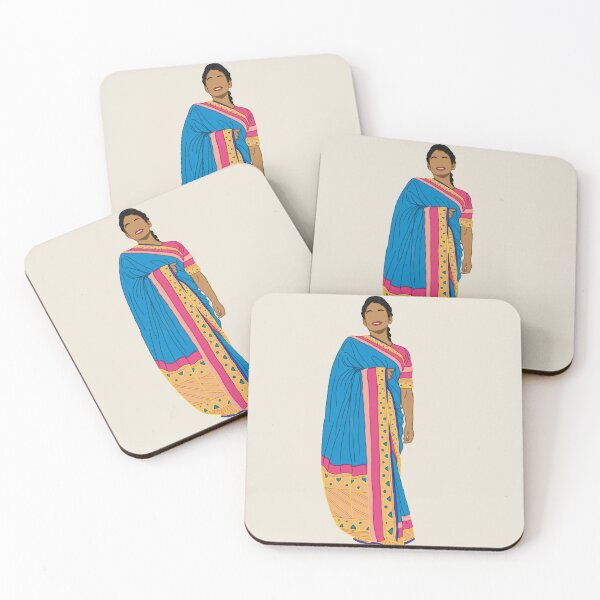 Item preview, Joyful Girl in Saree - Bright Traditional Cultural Fashion designed and sold by attus-doodles.