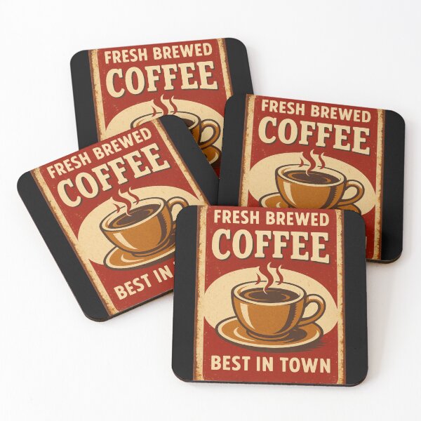 Item preview, Vintage Fresh Brewed Coffee Sign Design designed and sold by DesignsDominus.