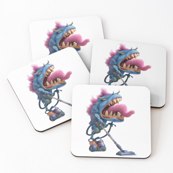 Item preview, Cartoon Monster with Vacuum Cleaner designed and sold by AlexLineArt.