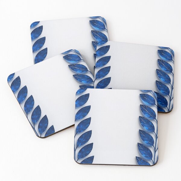 Item preview, Sapphyre Crystal Leaves – Botanical Gemstone Aesthetic on White designed and sold by EmeraldeaArt.