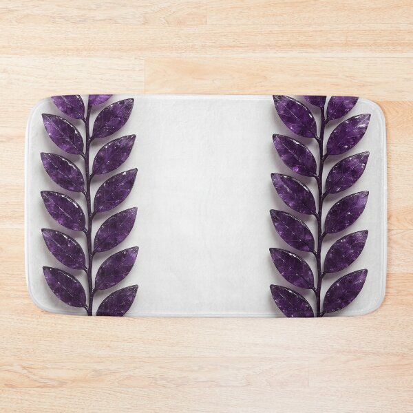 Item preview, Amethyst Crystal Leaves – Botanical Gemstone Aesthetic on White designed and sold by EmeraldeaArt.