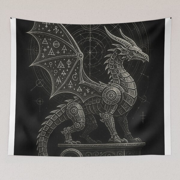 Item preview, Mechanical Alchemy Dragon – Steampunk Mystic Art designed and sold by Gold Turtle  Lina.