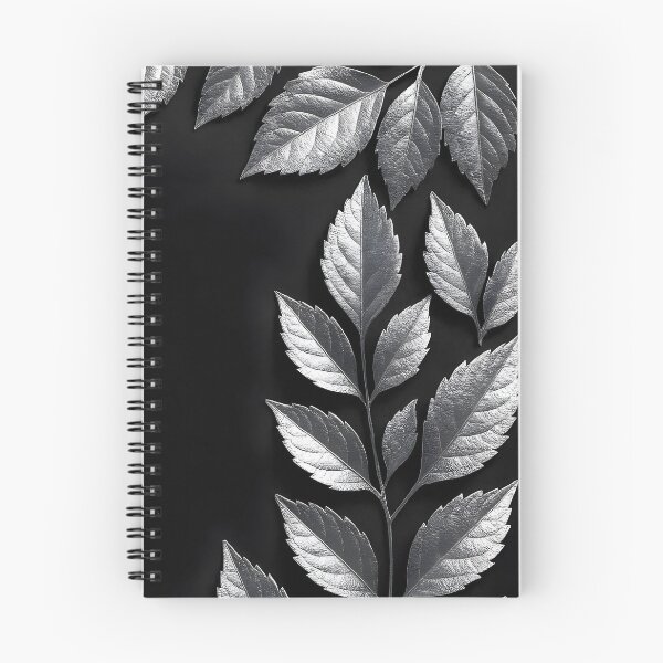Item preview, Silver Leaves Rectangular Frame on Black – Elegant Botanical Border Illustration designed and sold by EmeraldeaArt.