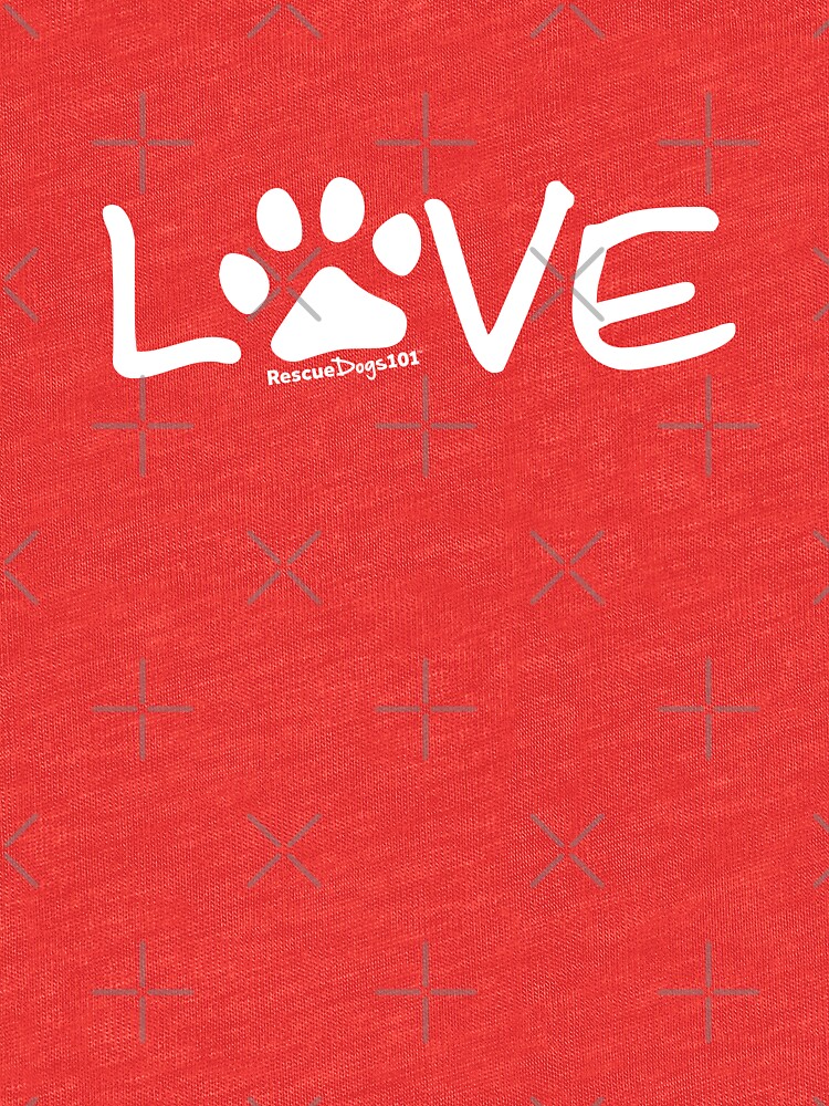 Love Dog Paw Print (white reverse print) by rescuedogs101