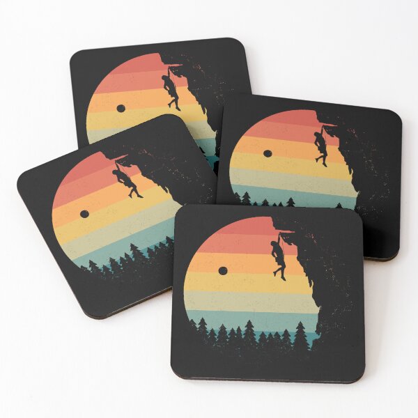 Item preview, Retro Mountain Climbing Adventure Illustration designed and sold by GetGoodFit.