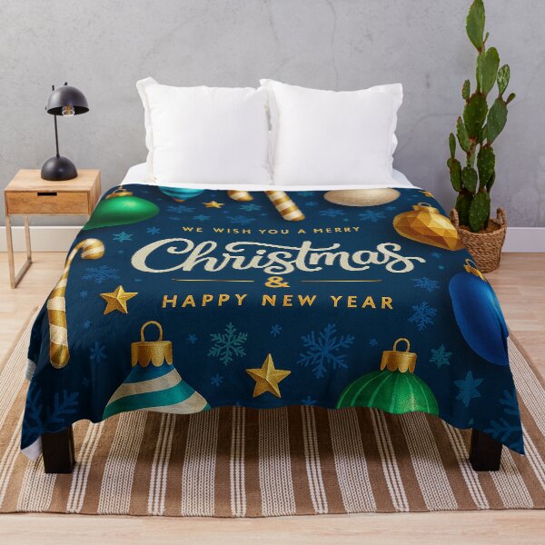 Item preview, Modern Blue & Gold Merry Christmas Poster designed and sold by Gold Turtle Lina.