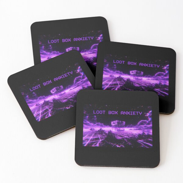 Item preview, Loot Box Anxiety Cyberpunk Neon Grid Gaming Culture Design designed and sold by SplashTastic.