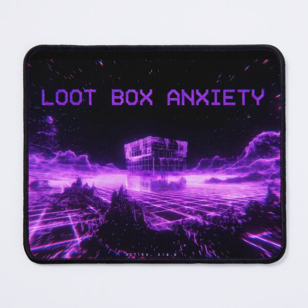 Item preview, Loot Box Anxiety Cyberpunk Neon Grid Gaming Culture Design designed and sold by SplashTastic.