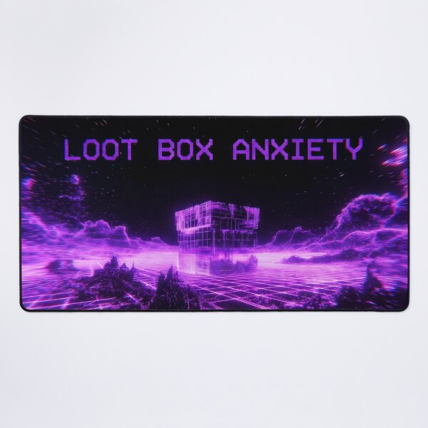 Item preview, Loot Box Anxiety Cyberpunk Neon Grid Gaming Culture Design designed and sold by SplashTastic.