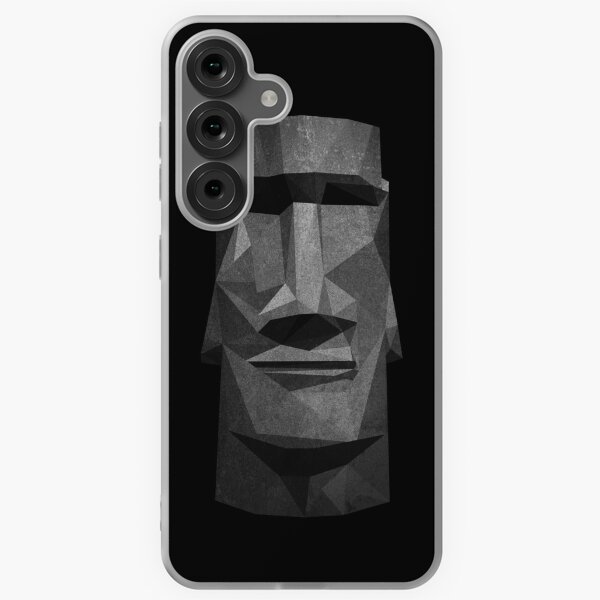 Item preview, Moai Head in Low Poly Stone (Black Background Version) designed and sold by Sonof-Deair.