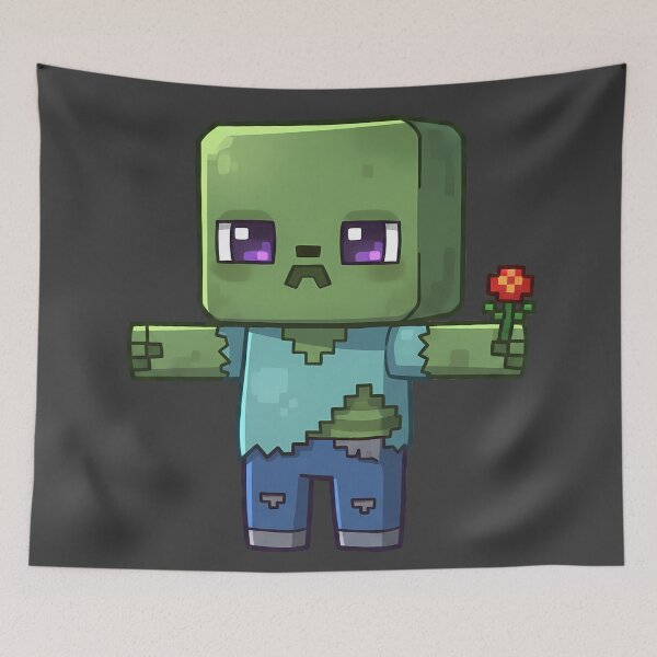 Item preview, Cute MC Zombie Holding Flower T-Shirt Design | Gamer Gift | Video Game Aesthetic Fan Art designed and sold by Motifai.