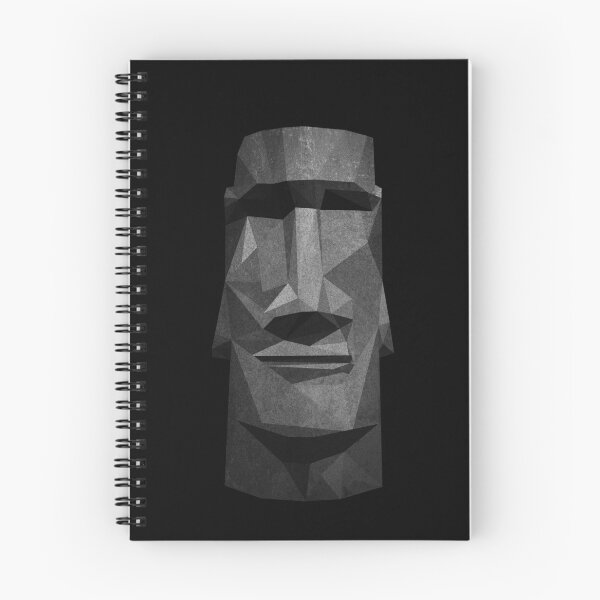 Item preview, Moai Head in Low Poly Stone (Black Background Version) designed and sold by Sonof-Deair.