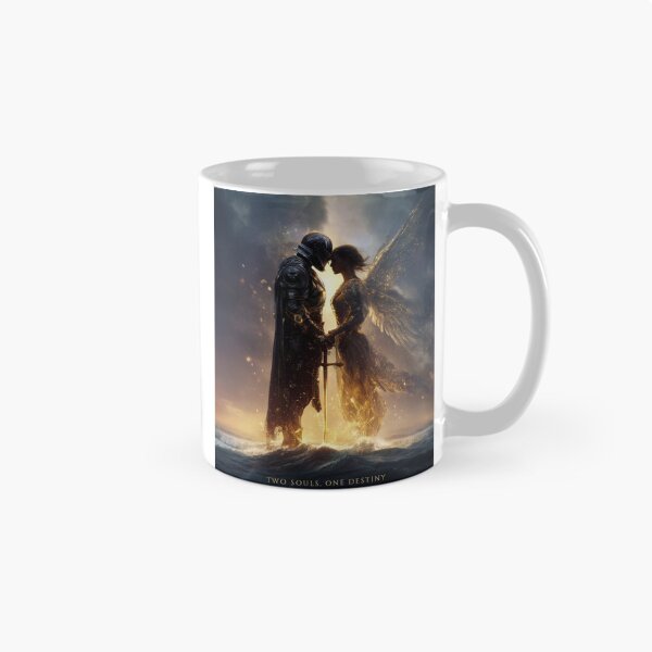 Item preview, Two Souls, One Destiny | Celestial Warrior & Angel Fantasy Romance Print designed and sold by VisionaryVeils.