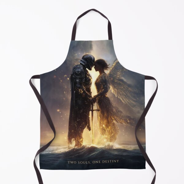 Item preview, Two Souls, One Destiny | Celestial Warrior & Angel Fantasy Romance Print designed and sold by VisionaryVeils.