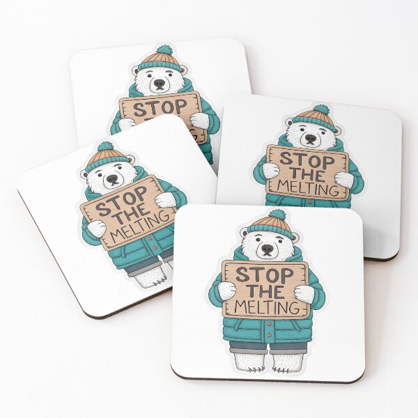 Item preview, Polar Bear “Stop the Melting” Sticker — Cute Arctic Bear Climate-Awareness Art designed and sold by Polarco.