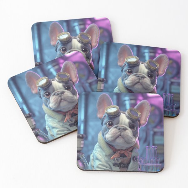 Item preview, Adventurous Bulldog in a Lab designed and sold by Sepia Sparrow Studio.