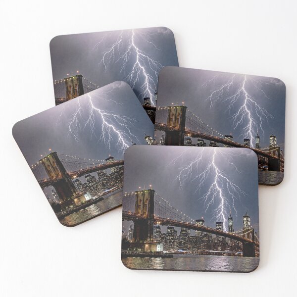 Item preview, Brooklyn Bridge New York in a thunderstorm designed and sold by aykiradesigns.