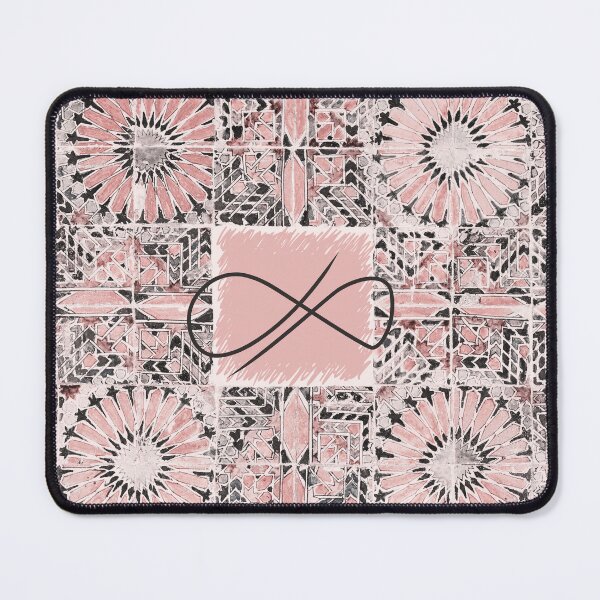 Item preview, Abstract Rustic Pink Stamped Vintage Aesthetic Floral Infinity designed and sold by TackyTime.