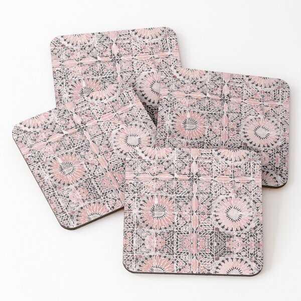 Item preview, Abstract Rustic Pink Stamped Vintage Aesthetic Floral Infinity designed and sold by TackyTime.