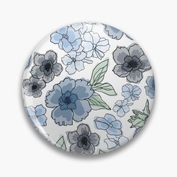 Item preview, Blue watercolor flower pattern designed and sold by Haasart.