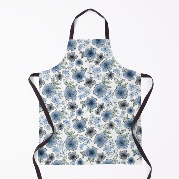 Item preview, Blue watercolor flower pattern designed and sold by Haasart.