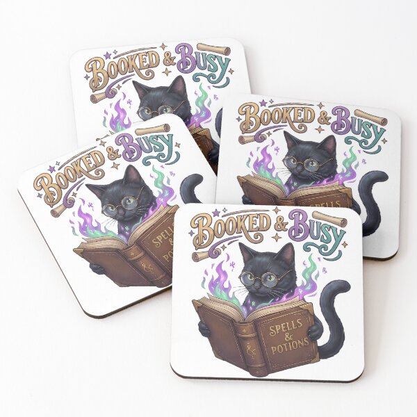 Item preview, Booked and Busy - Cute Black Cat Reading Magic Spell Book designed and sold by TobaGallery868.