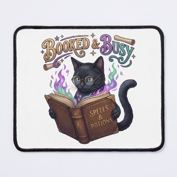 Item preview, Booked and Busy - Cute Black Cat Reading Magic Spell Book designed and sold by TobaGallery868.