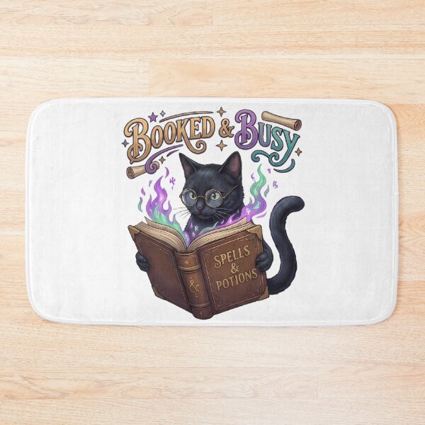 Item preview, Booked and Busy - Cute Black Cat Reading Magic Spell Book designed and sold by TobaGallery868.