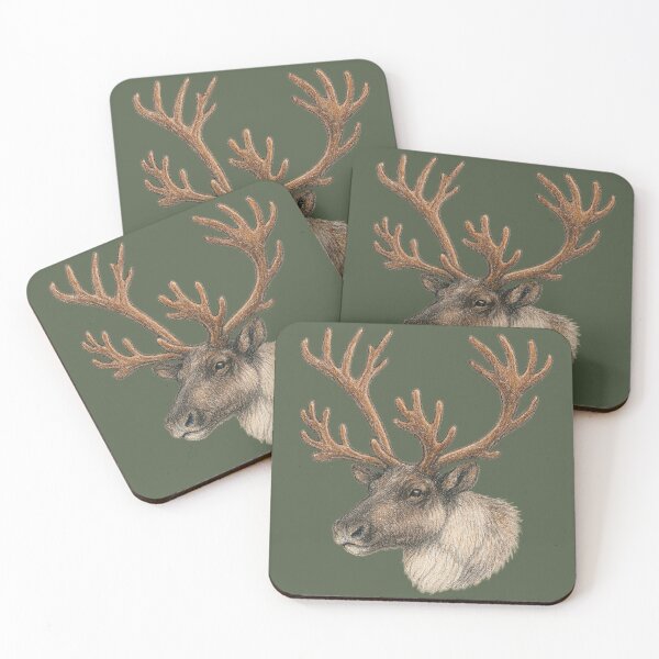 Item preview, Realistic Reindeer - Caribou Wildlife Art - Colored Pencil Style designed and sold by JOANNASKAH.