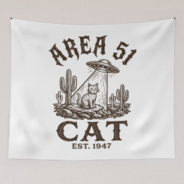 Item preview, Funny Alien Cat Abduction UFO Roswell Conspiracy designed and sold by Mason-Pride.